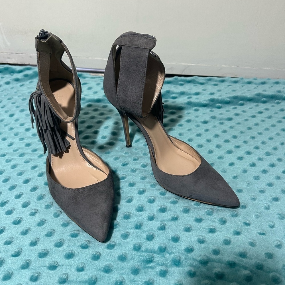 J. Crew Gray Women's Heels with Fringe